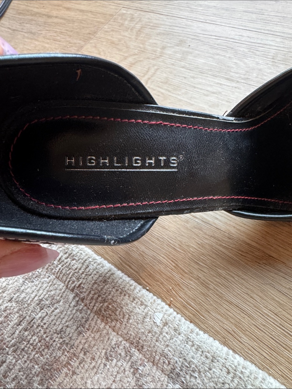Black Floral Embroidered High Heels with Ankle Strap - Picture 2 of 6